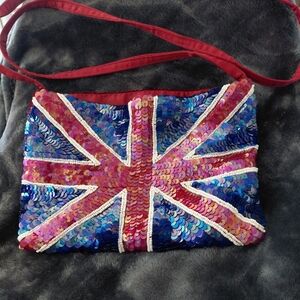 Frangi Union Jack Sequin Crossbody Bag